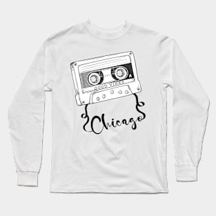 Good Vibes Chicago // Retro Ribbon Cassette Long Sleeve T-Shirt